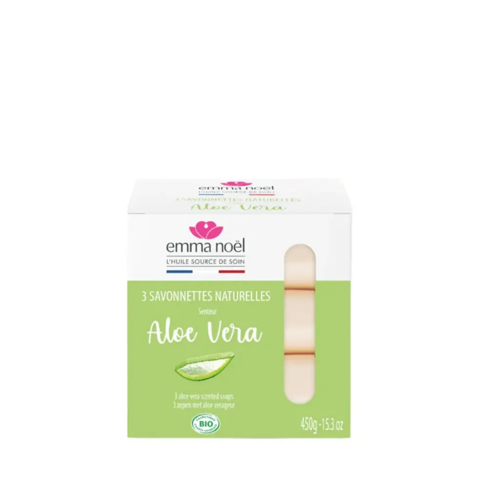 Savonnettes à l’aloe vera bio en sachets de 3 x 150 g