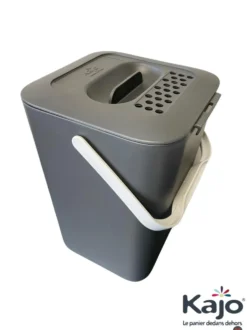 Seau à compost bioseau 7,5 L coloris gris en plastique - 20 x 19,5 x 29 cm