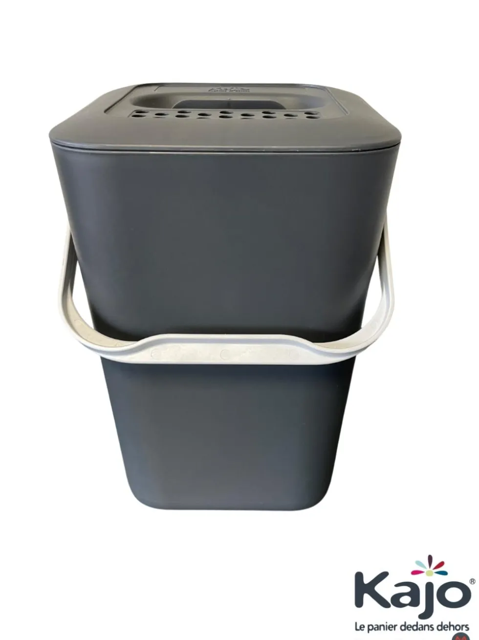 Seau à compost bioseau 7,5 L coloris gris en plastique - 20 x 19,5 x 29 cm