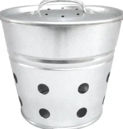 Seau vermicomposteur à enterrer coloris gris en acier galvanisé - 5 L