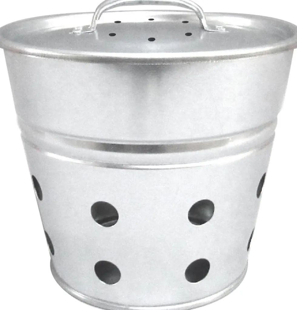 Seau vermicomposteur à enterrer coloris gris en acier galvanisé - 5 L