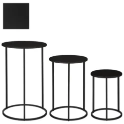 Sellette ronde en métal noir Quinty taille 2 - Ø 40 x H 40 cm