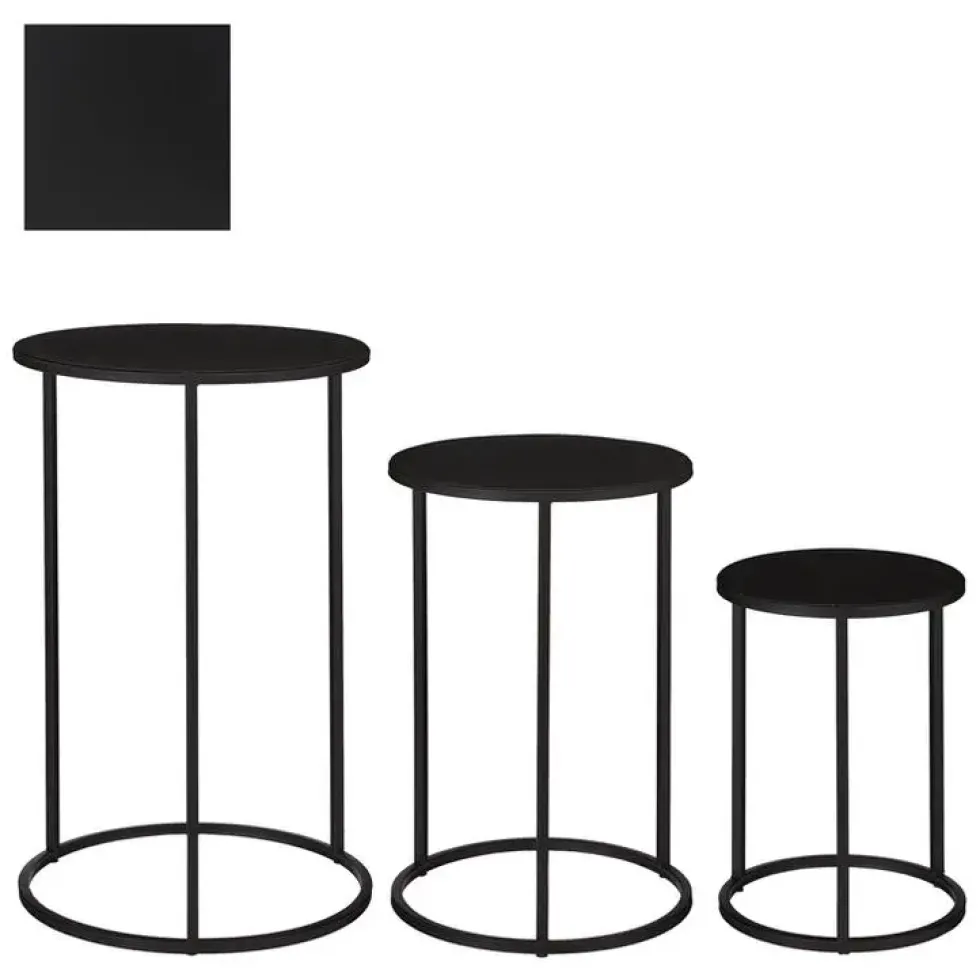 Sellette ronde en métal noir Quinty taille 2 - Ø 40 x H 40 cm