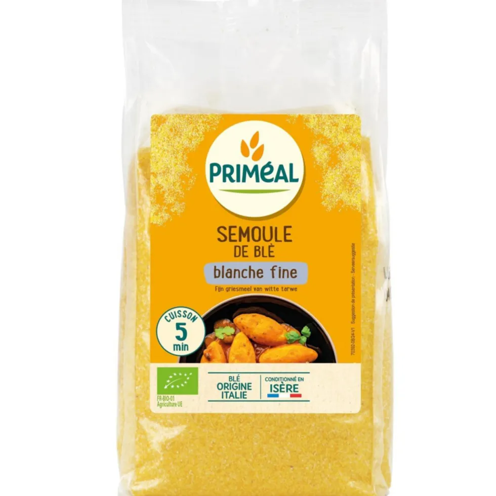 Semoule de blé dur blanche fine bio Primeal - 500 g