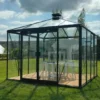 Serre de jardin en aluminium laqué noir ACD Pauline - 306 x 306 cm