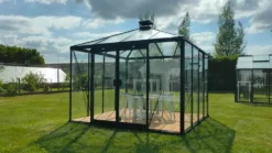 Serre de jardin en aluminium laqué noir ACD Pauline - 306 x 306 cm