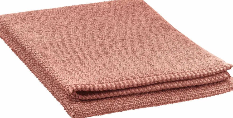 Serviette de toilette en coton coloris terracotta Vivaraise Bora - 100 x 50 cm