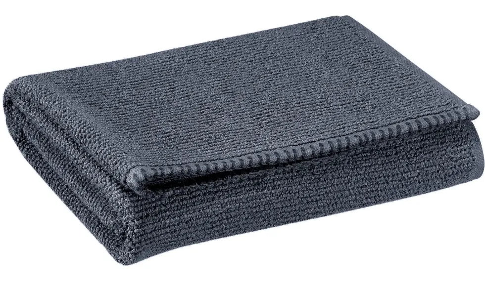 Serviette de toilette en coton coloris ombre Vivaraise Bora - 100 x 50 cm