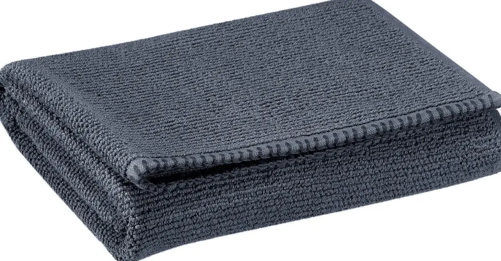 Serviette de toilette en coton coloris ombre Vivaraise Bora - 100 x 50 cm