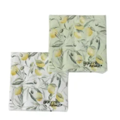 Serviettes en papier motif citron x 20 - 16,5 x 16,5 x 0,3 cm