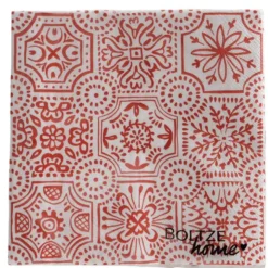 Serviettes en papier rouge/blanc Rosso x20 - 16,5 x 16,5 cm