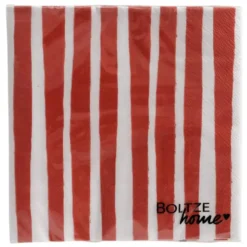 Serviettes en papier rouge/blanc Rosso x20 - 16,5 x 16,5 cm