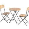 Set Bistrot en acier et bois d'acacia - 42 x 45 x 86 cm / Ø 60 x 70 cm