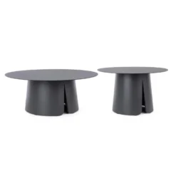 Set de 2 tables basses en aluminium Bizzotto Bryan Anthracite