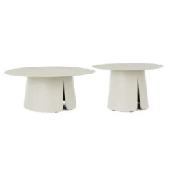 Set de 2 tables basses en aluminium Bizzotto Bryan Blanc