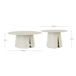 Set de 2 tables basses en aluminium Bizzotto Bryan Blanc