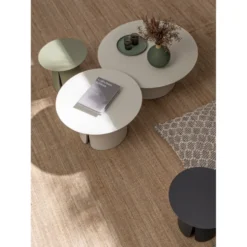 Set de 2 tables basses en aluminium Bizzotto Bryan Blanc