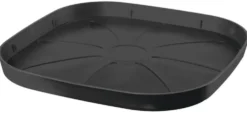 Soucoupe carrée en plastique recyclé anthracite Deroma Origin Anthracite - 24 x 24 x 2,25 cm