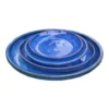 Soucoupe en terre cuite émaillée bleue Poterie du Bousquet Costa - Ø 32 x H 3,5 cm