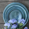 Soucoupe en terre cuite émaillée coloris bleu Les Poteries d'Albi - Ø 14 x H 2 cm