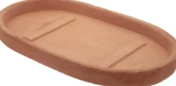 Soucoupe ovale moderne en terre cuite claire Anticomestiere - 55 x 27 cm