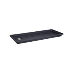 Soucoupe rectangulaire en plastique recyclé living noir Elho - 100 x 38 cm