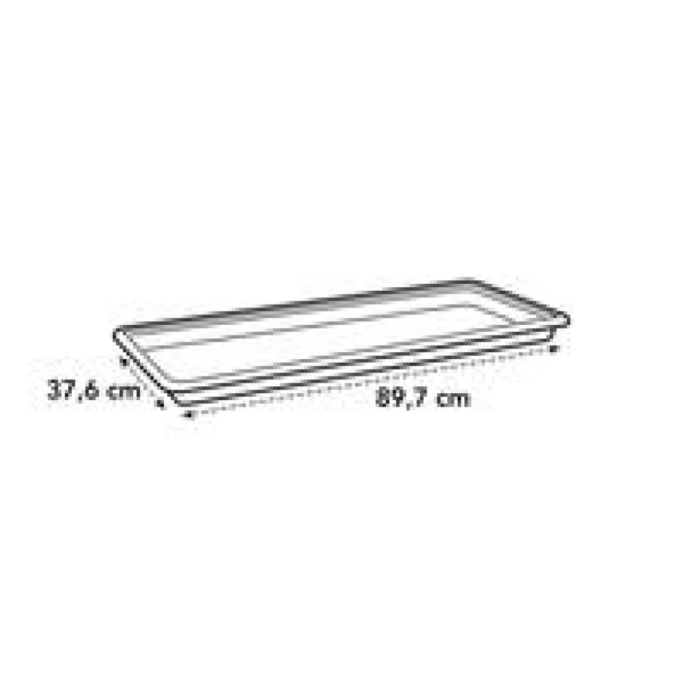 Soucoupe rectangulaire en plastique recyclé living noir Elho - 100 x 38 cm