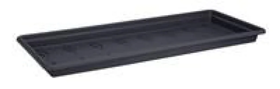 Soucoupe rectangulaire en plastique recyclé living noir Elho - 100 x 38 cm