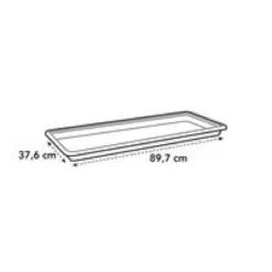Soucoupe rectangulaire en plastique recyclé living noir Elho - 100 x 38 cm