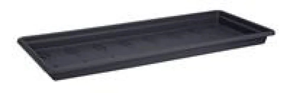 Soucoupe rectangulaire en plastique recyclé living noir Elho - 100 x 38 cm