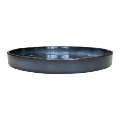 Soucoupe ronde en métal recyclé coloris gris océan vif Upcycle Cylindre XXL - Ø 54 x H 6 cm