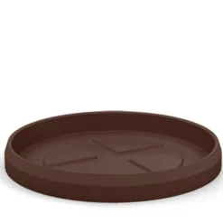 Soucoupe ronde en plastique coloris bronze rouille Veca Tyle - Ø 44 cm