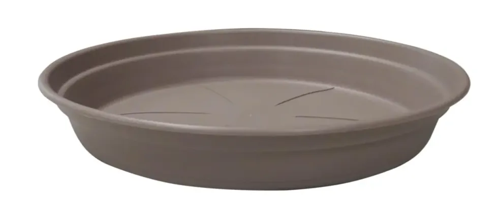 Soucoupe ronde en plastique recyclé taupe Cocoripot - Ø 27 cm