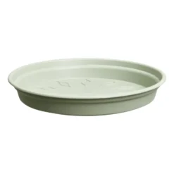 Soucoupe ronde en plastique vert pierre Elho green Basics - Ø 21 cm