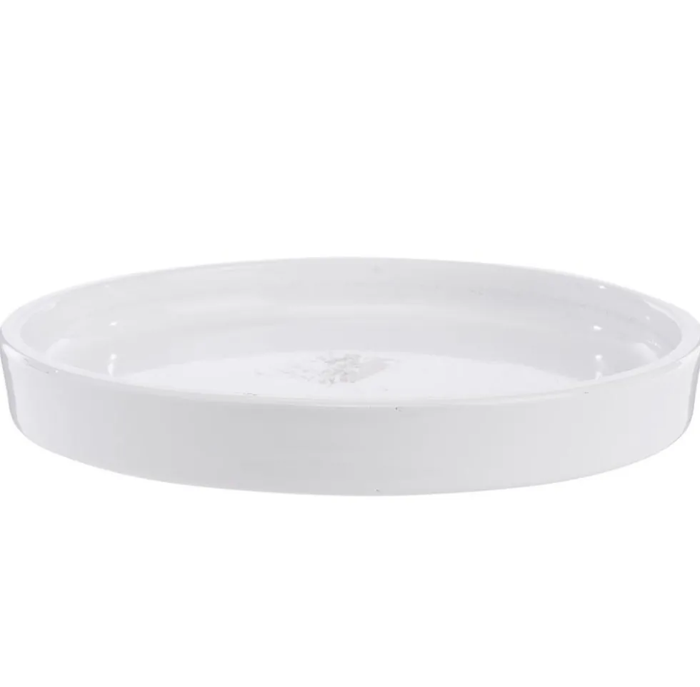 Soucoupe Subly en céramique blanc émaillée - Ø 30 x 3,5 cm