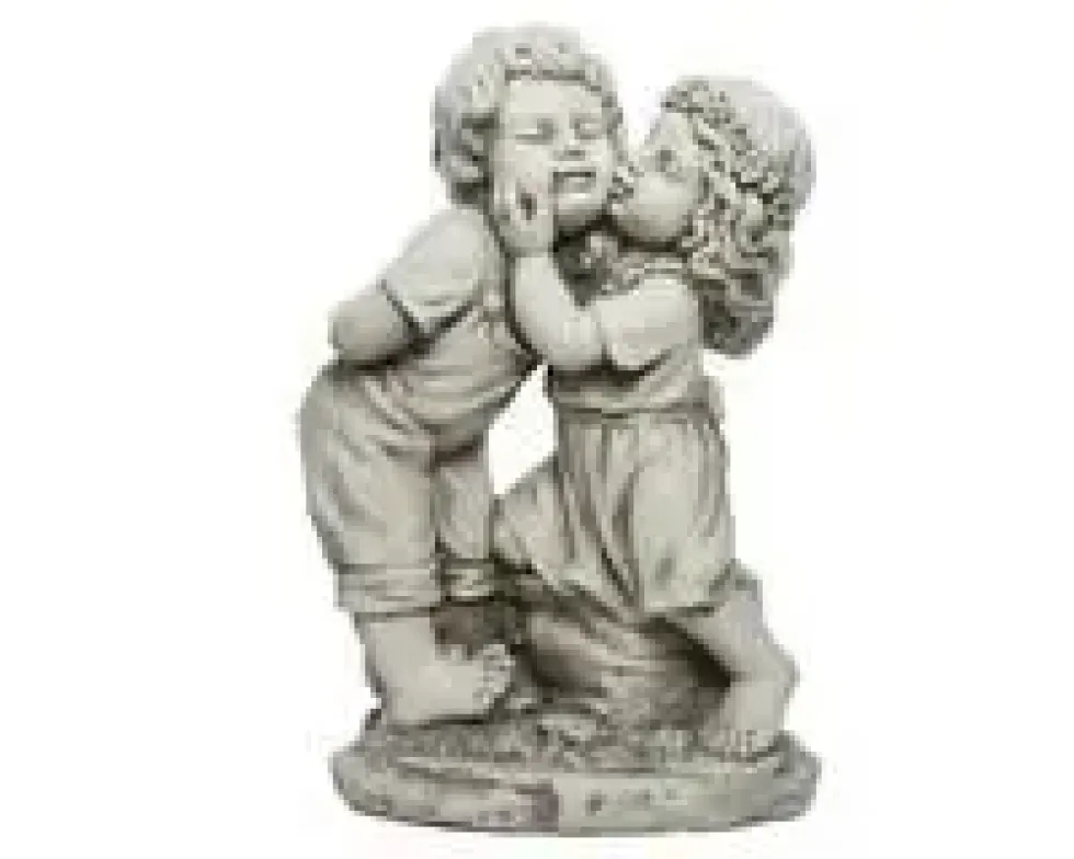 Statue enfants en magnésium blanc cassé Kaemingk - 25 x 40,5 x 60 cm