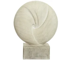 Statue ronde en fibre argile coloris blanc cassé Decoris - 51 x 25 x 64,5 cm