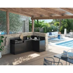 Support angle coloris noir en acier - 61,5 x 61,5 x 109 cm