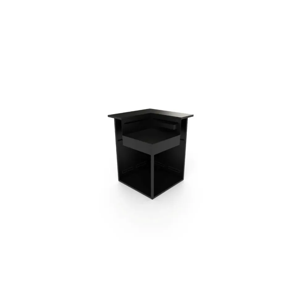 Support angle fermé en acier noir forme comptoir de bar Forge Adour - 97,2 x 97,2 x 112,5 cm