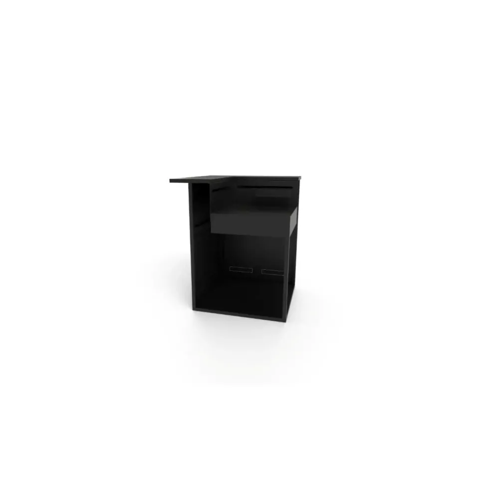 Support angle fermé en acier noir forme comptoir de bar Forge Adour - 97,2 x 97,2 x 112,5 cm