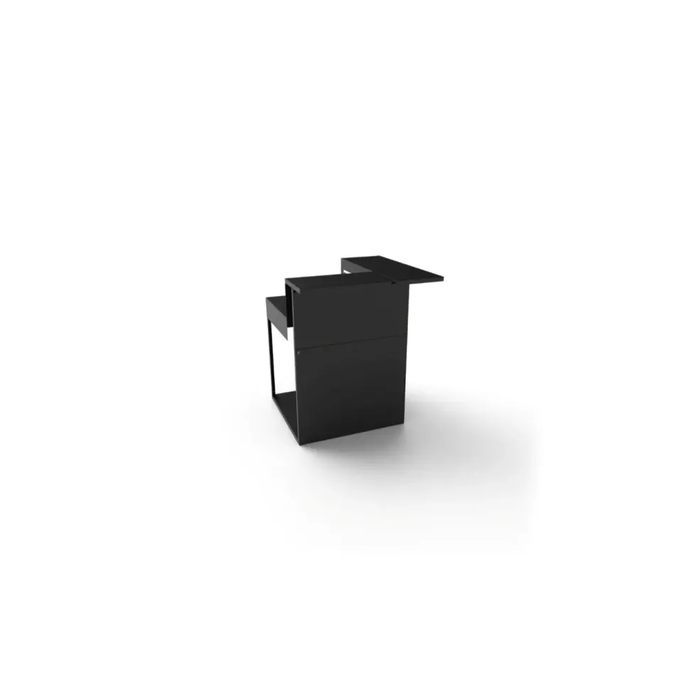 Support angle fermé en acier noir forme comptoir de bar Forge Adour - 97,2 x 97,2 x 112,5 cm