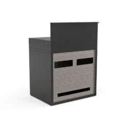 Support desserte pour plancha coloris noir en acier - 80 x 60 x 109 cm