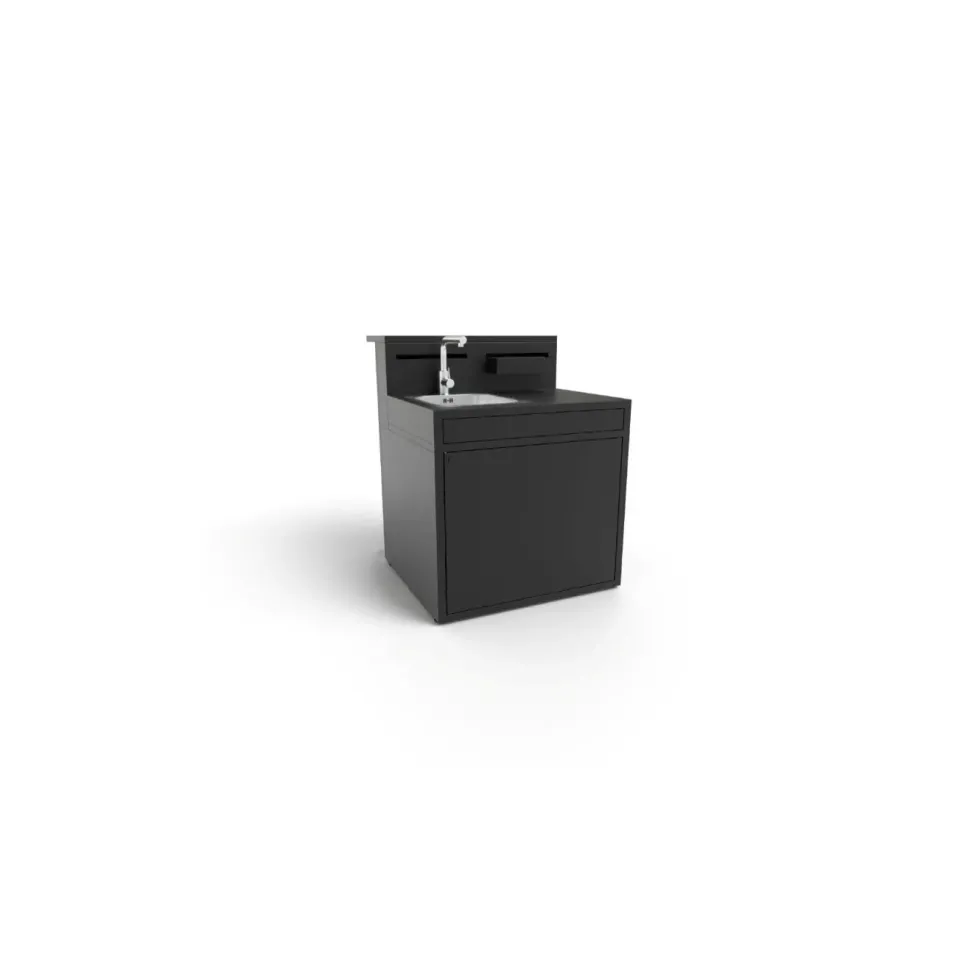 Support évier fermé en acier noir forme comptoir de bar Forge Adour - 90 x 97,2 x 112,5 cm