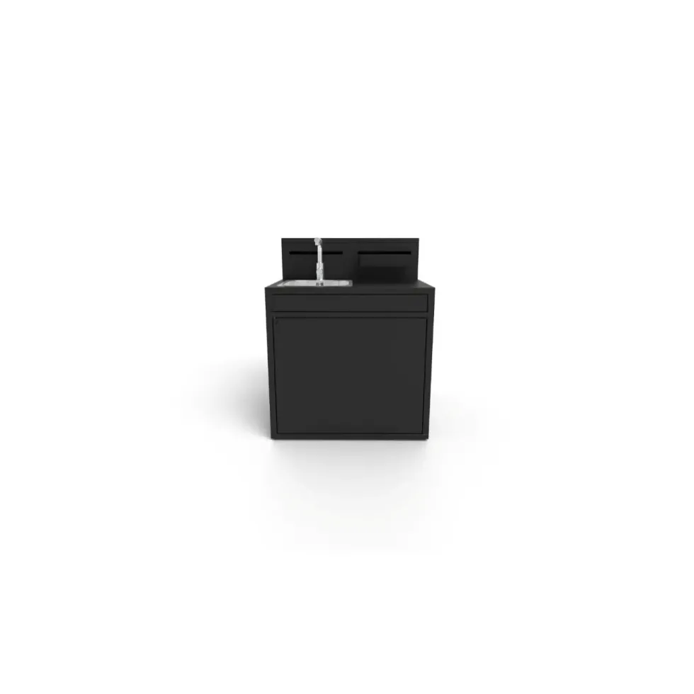 Support évier fermé en acier noir forme comptoir de bar Forge Adour - 90 x 97,2 x 112,5 cm