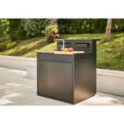 Support évier fermé en acier noir forme comptoir de bar Forge Adour - 90 x 97,2 x 112,5 cm