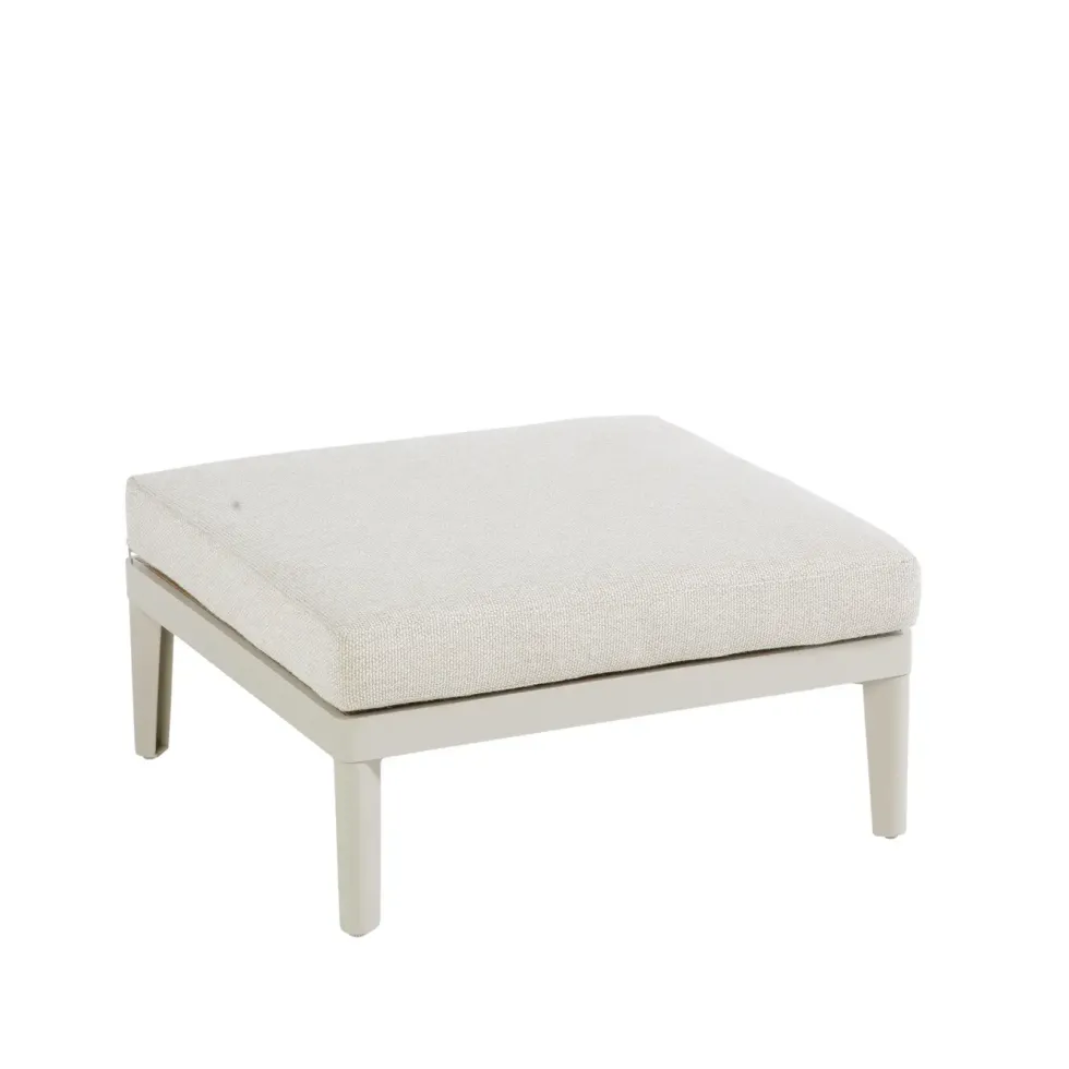 Table basse avec assise possible coloris beige en aluminium Sollya - 72 x 72 x 26 cm