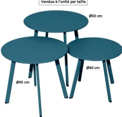 Table basse bleu Massai - Ø45cm x 39cm