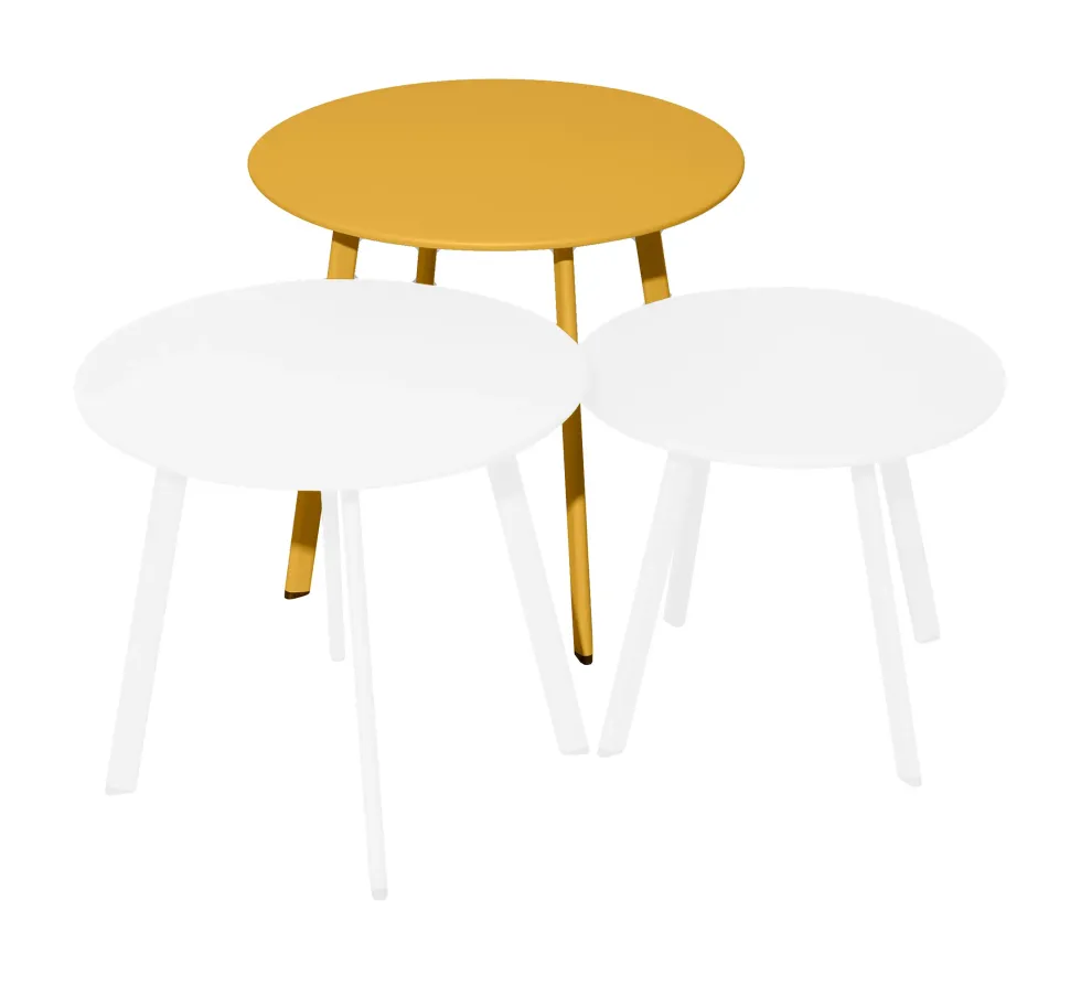 Table basse en acier coloris miel Proloisirs Massaï -Ø50 x H43 cm