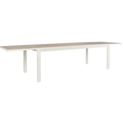 Table Calla avec allonges coloris blanc en aluminium - 160/240 x 100 cm