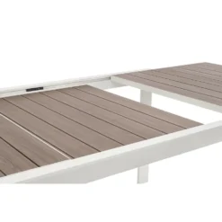 Table Calla avec allonges coloris blanc en aluminium - 160/240 x 100 cm